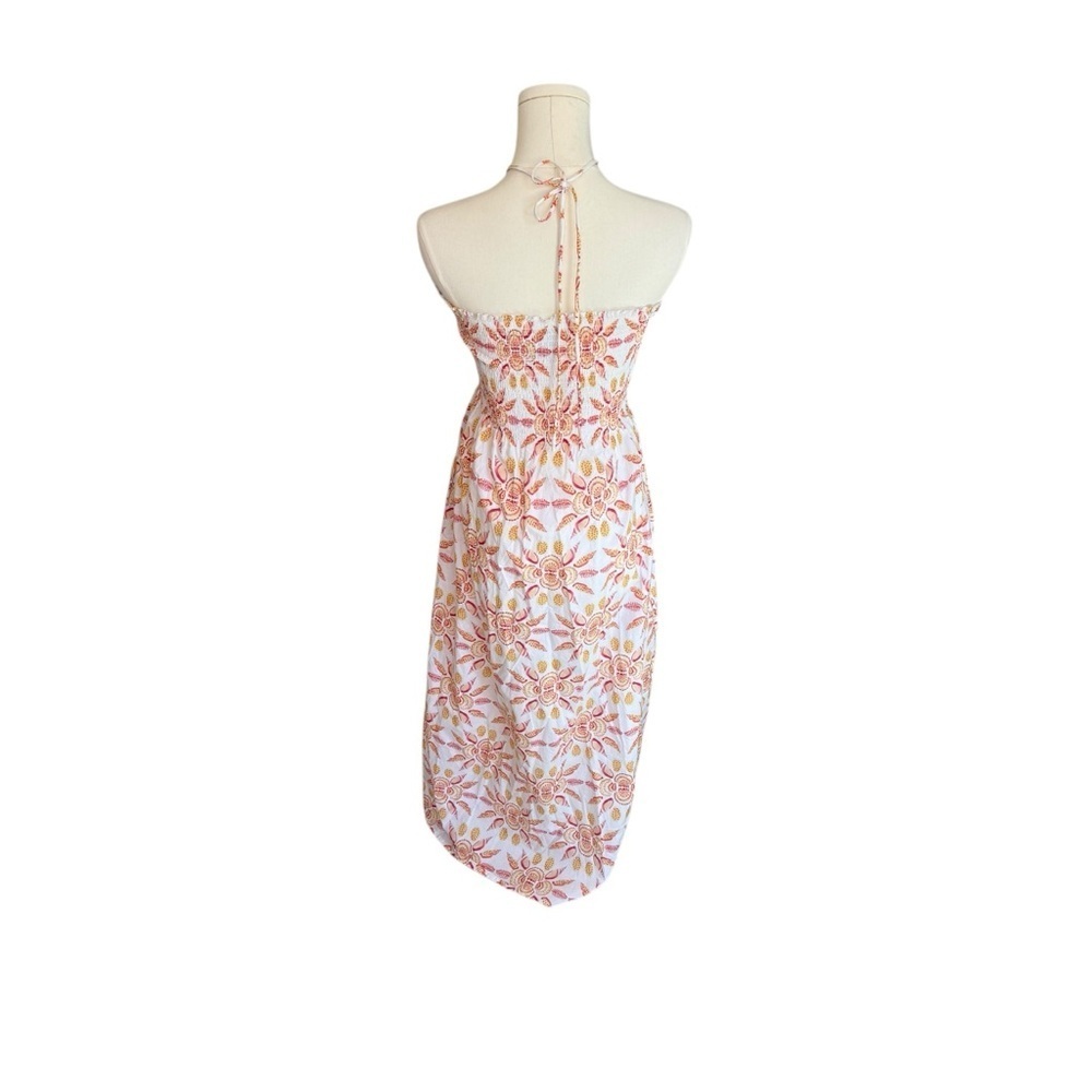 HILL HOUSE HOME  - Lucy Nap Dress Orange Floral Strapless Maxi Dress Sz M - Picture 5 of 8